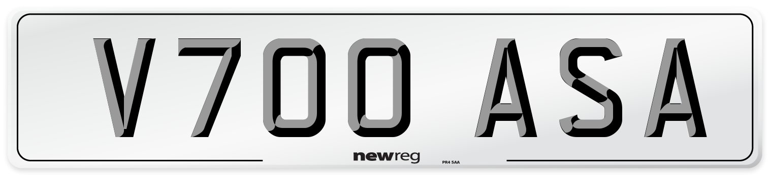 V700 ASA Number Plate from New Reg